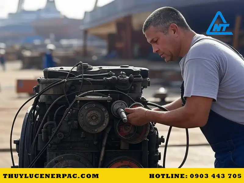 Ứng Dụng Đa Dạng Của Kích Thủy Lực Ngang Trong Công Nghiệp Hiện Đại 3 3. Vai Trò Trong Ngành Đóng Tàu Và Sửa Chữa Máy Móc